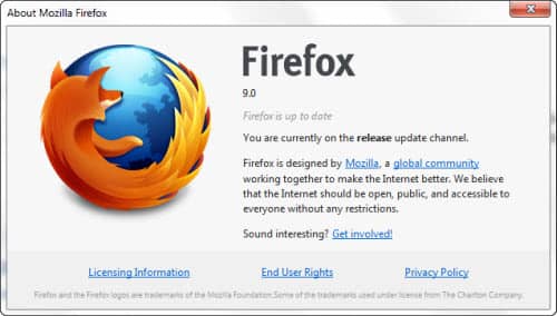 Firefox 9 для Windows.