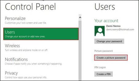 Как создать картинку пароля для защиты Windows 8.